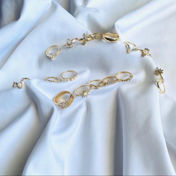 17pc Bohemian Ring Set - Picture 4 of 5